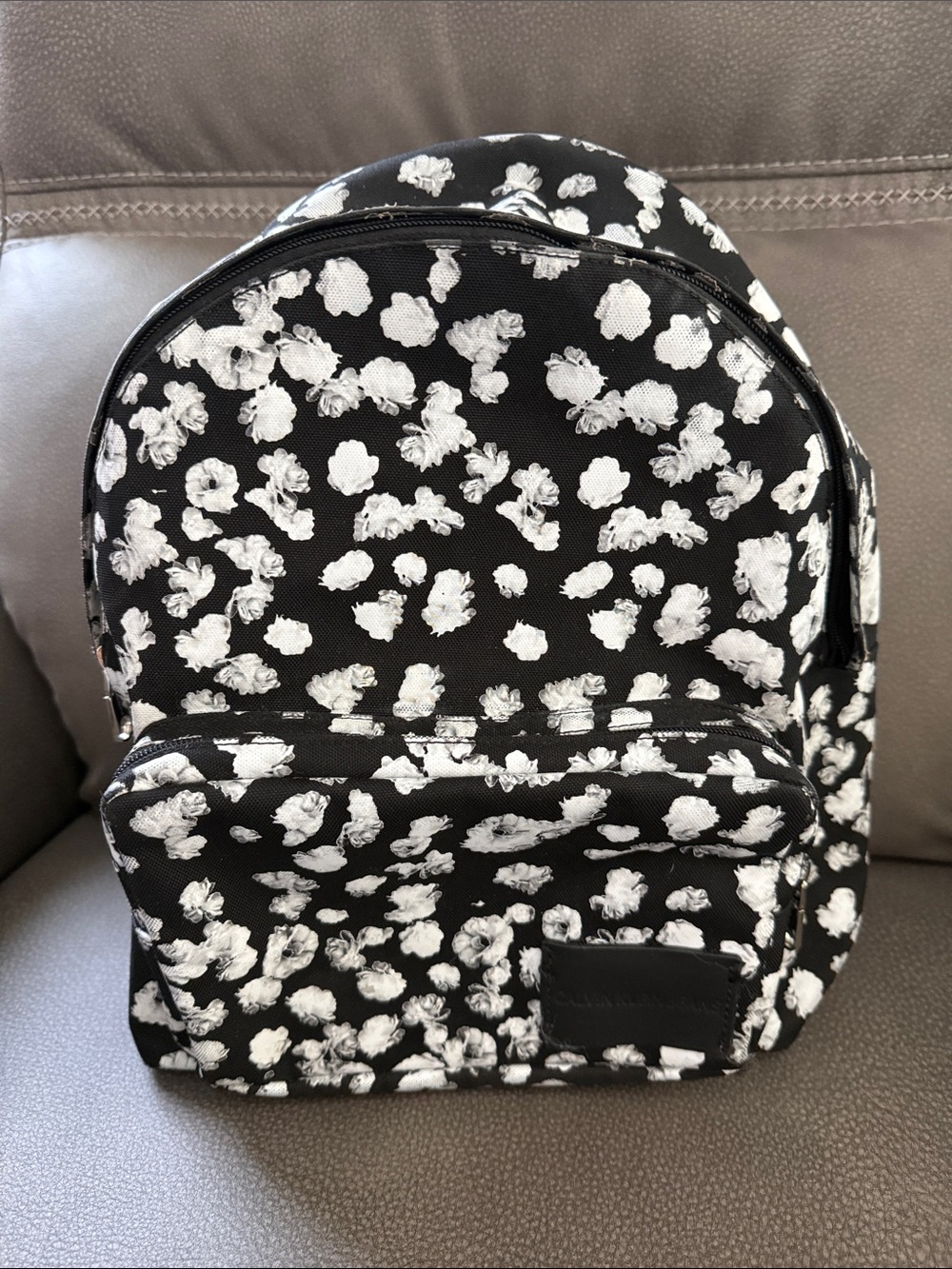 Calvin Klein Jeans Black and White Floral Print Backpack